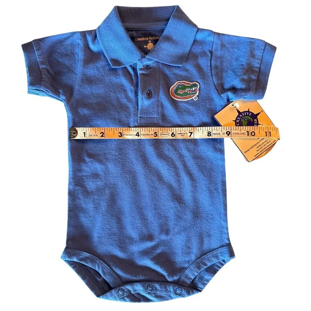 0-3 Months Boys UF Gator Polo Bodysuit 100% Cotton By‎ Creative Knitwear